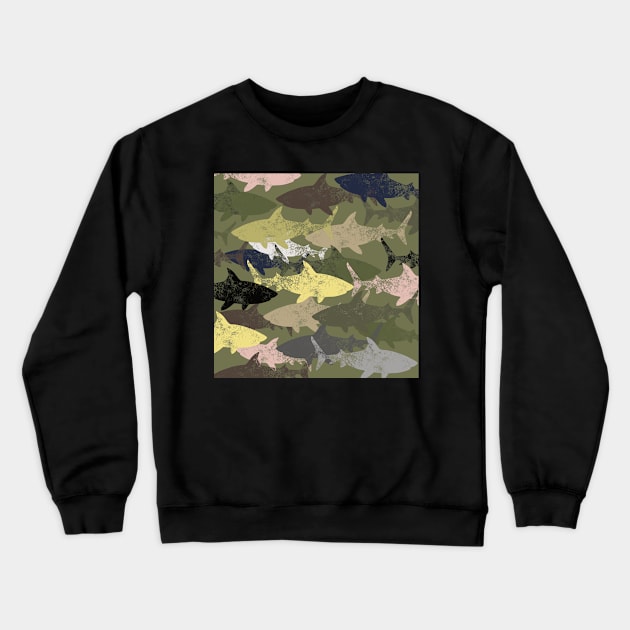 military shark camouflage Crewneck Sweatshirt by hatem